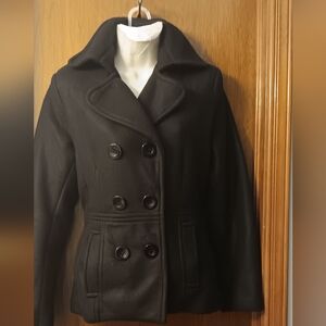 JP 100% Polyester Black Peacoat Women's small size